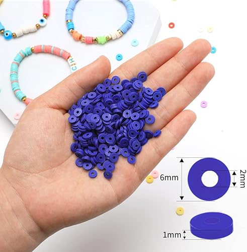 Miniatura 10 de IOOLEEM Más de 2000 cuentas de arcilla ciana, cuentas de arcilla polimérica para hacer pulseras, cuentas de arcilla para hacer joyas, cuentas de