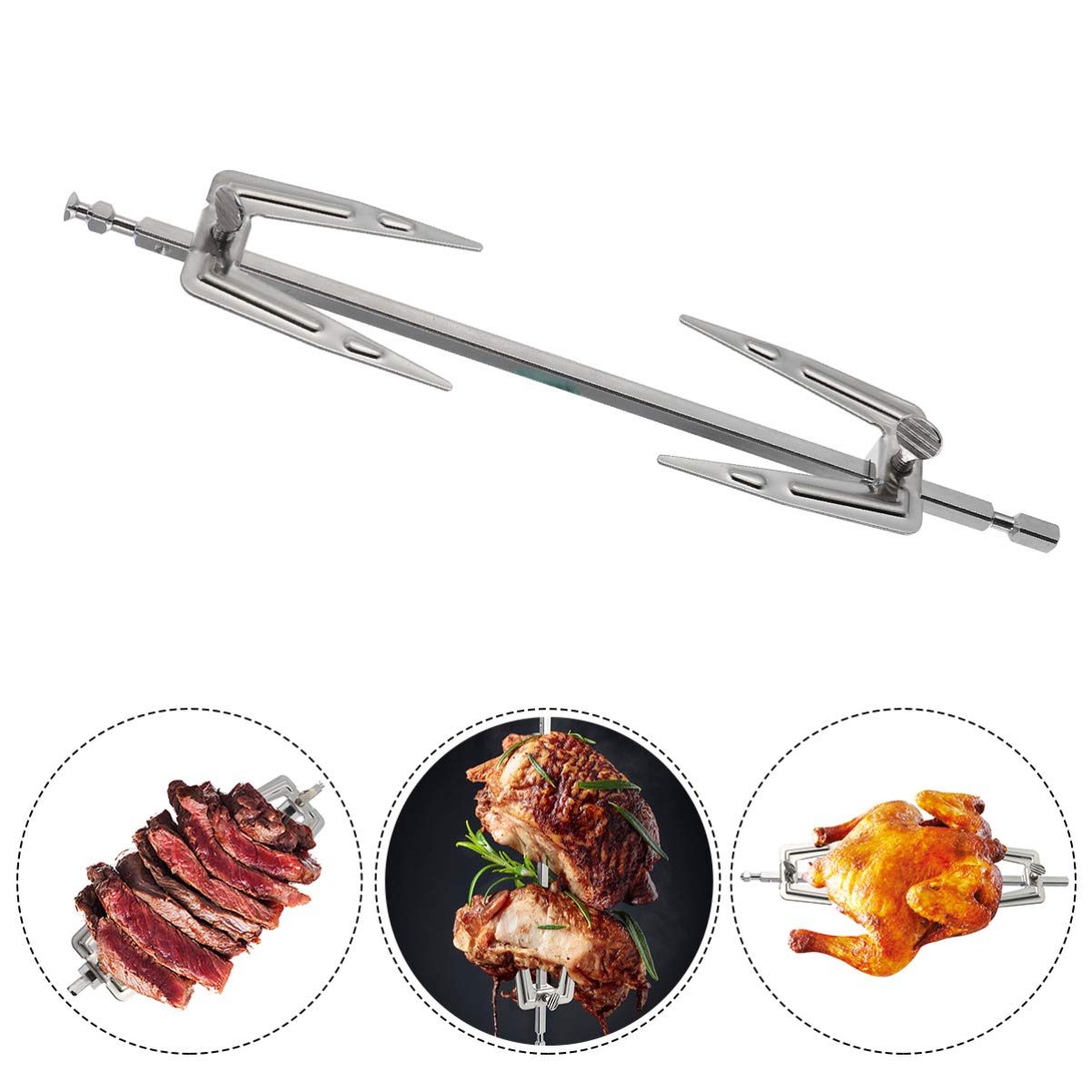 DOITOOL Stainless Steel Air Fryer Fork Universal Roast Chicken Fork BBQ Kitchen Grill Fork
