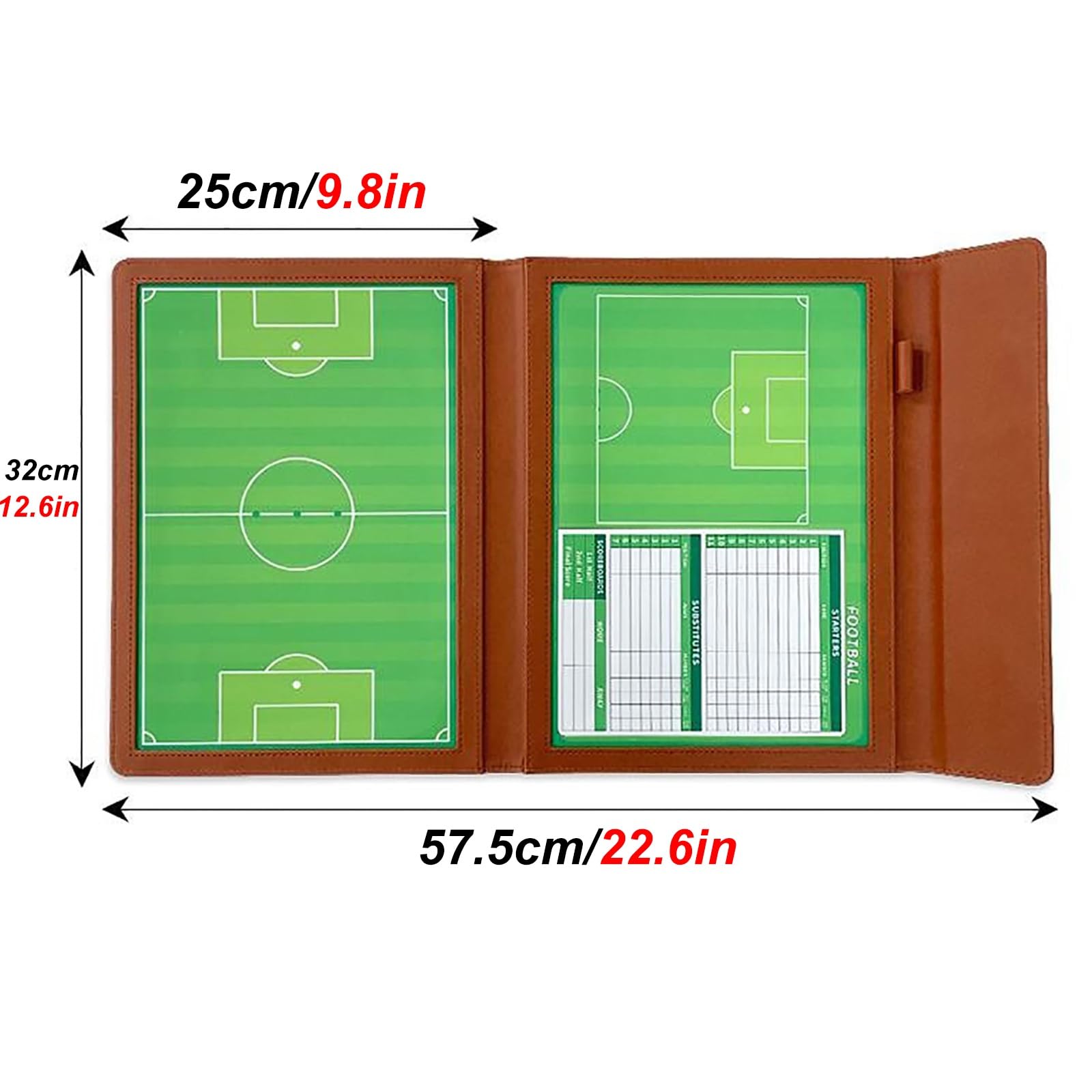 Lavagna Tattica Calcio, Lavagna Calcio Allenatore di Board, Design Pieghevole, Facile da Scrivere e Cancellare, Ideale per Scuola/competizioni/club(Brown)