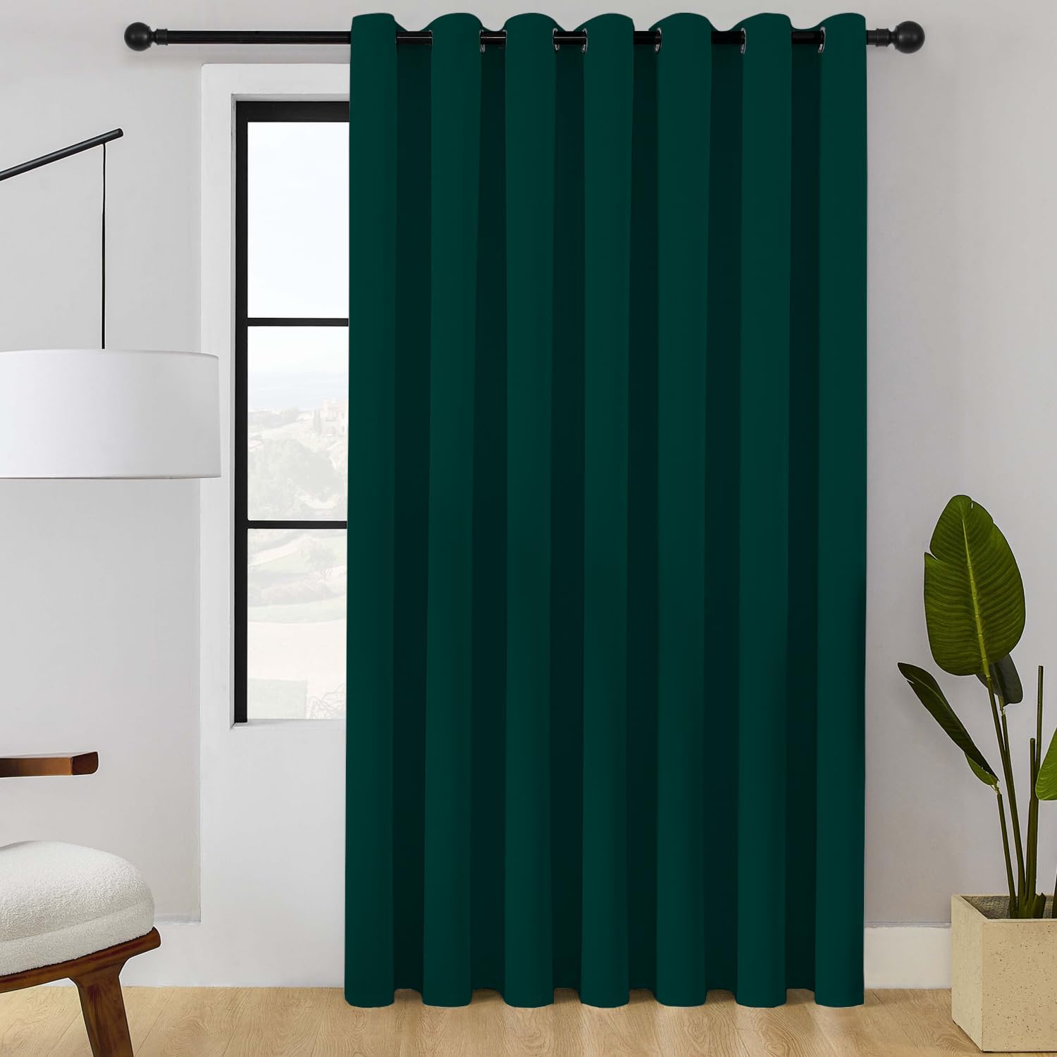 ChrisDowa Room Divider Curtain 84 Inches Long, Wide Blackout Sliding Door Curtain for Bedroom, Room Darkening Privacy Window Curtain for Patio Door (1 Panel Set, Forest Green, 100 x 84 Inch) 100"W x 84"L (Pack of 1) Forest Green