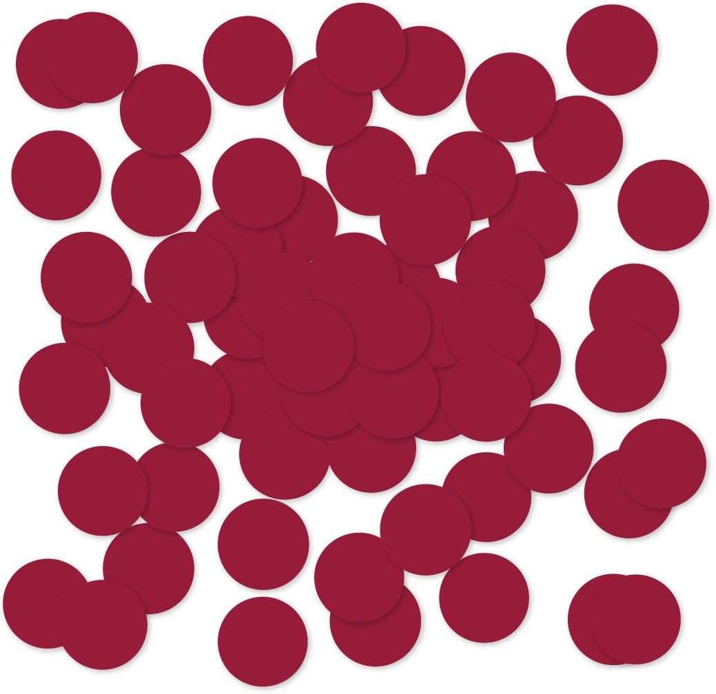 Andaz Press Large Confetti Party Table Decor, 1.5-inch Double-Sided, Burgundy Maroon, 180-Pack