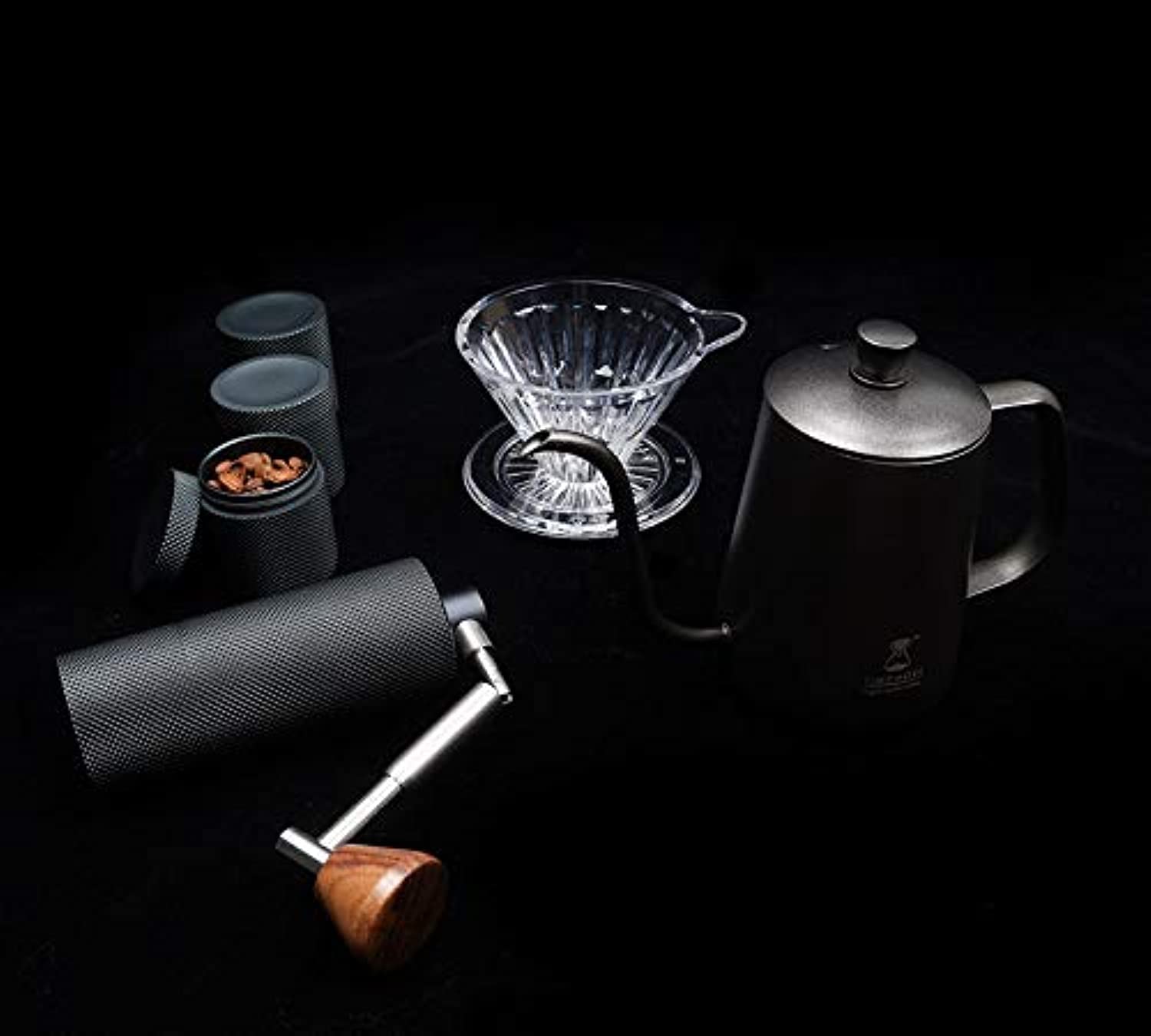 TIMEMORE Mini Coffee Barista Set with Hand Drip Maker Box & Metal Sealed Jar Kettle