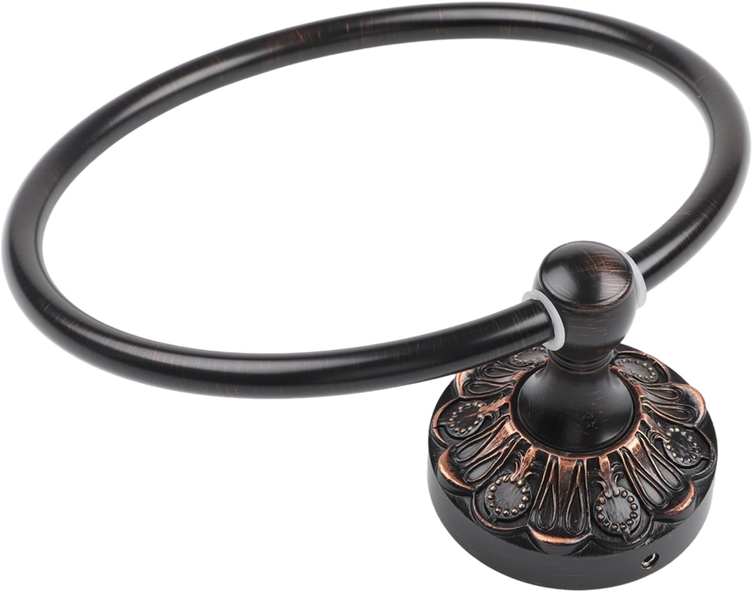 Antique Black Brass Towel Ring, Wall Mounted Bathroom Towel Holder with Screws Included, Vintage Metal Towel Rack for Bathroom, Kitchen, Bedroom and Living Room