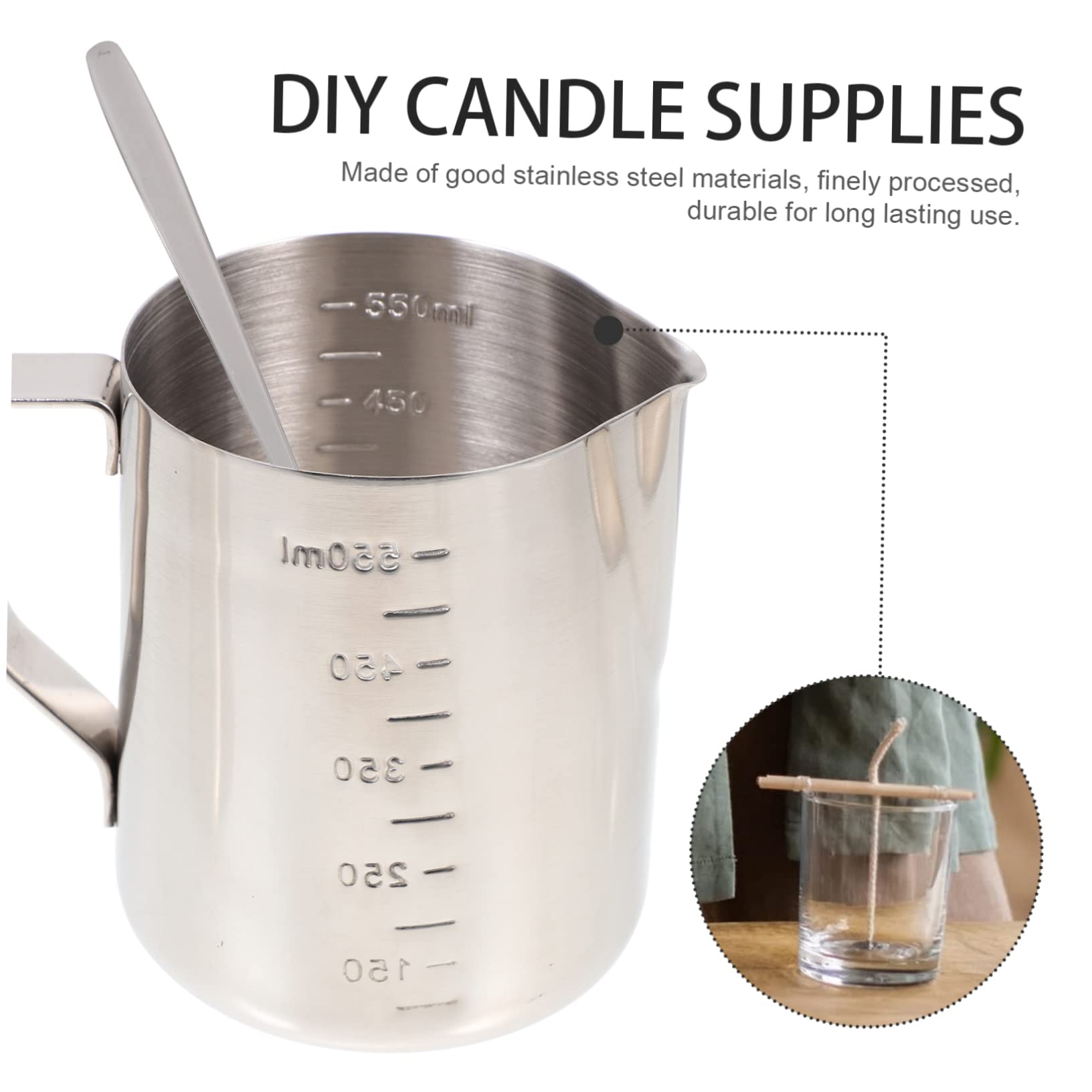 Operitacx Kit De Materiales Para Hacer Velas Aromáticas Diy Completo Con Vaso Para Derretir Cera Herramienta Con Vertedor Para Fabricación Casera Para Manualidades Familiares