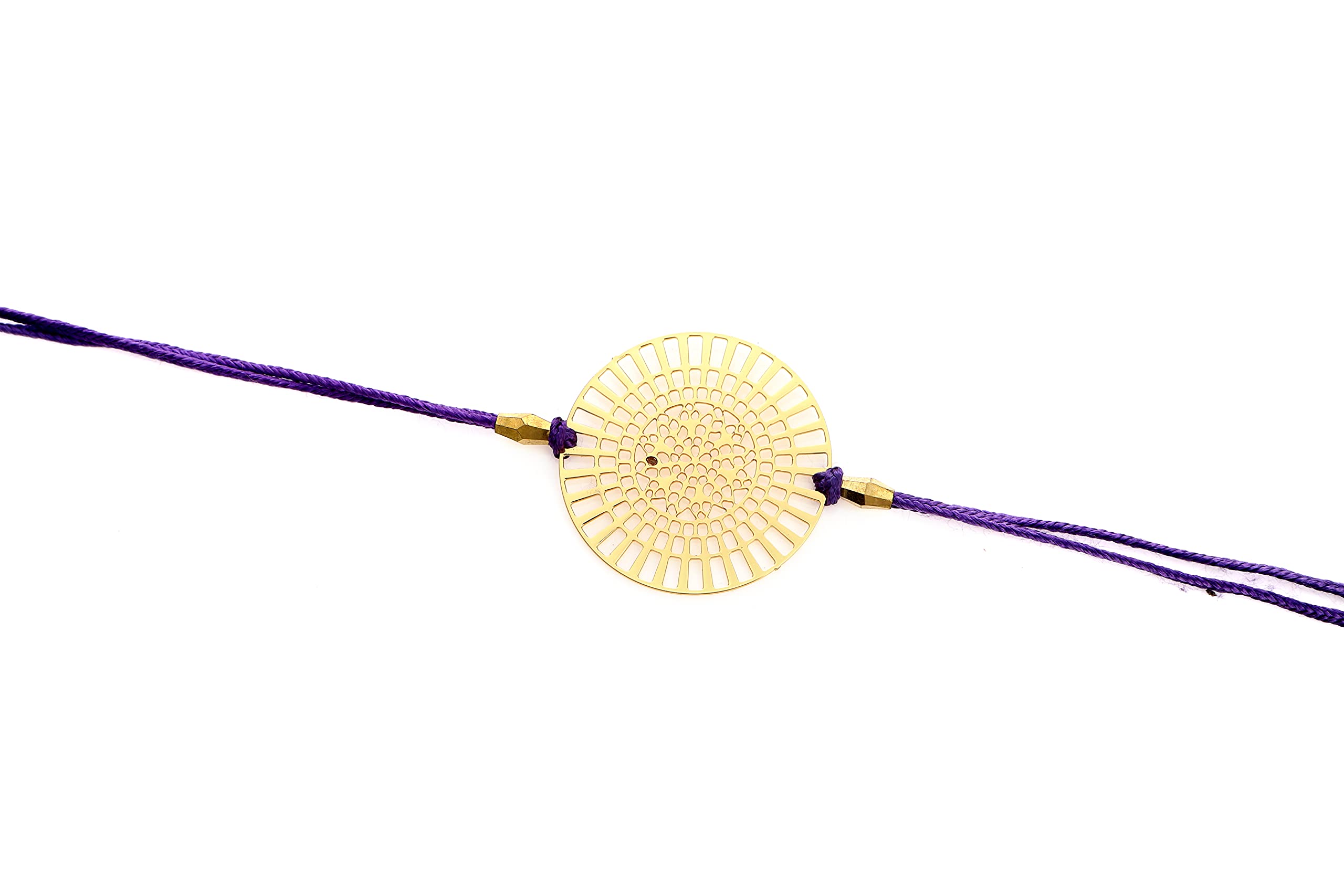 ADORAA Dial design Rakhi cum keychain ring for Bhai/brother crafted in brass with golden finish