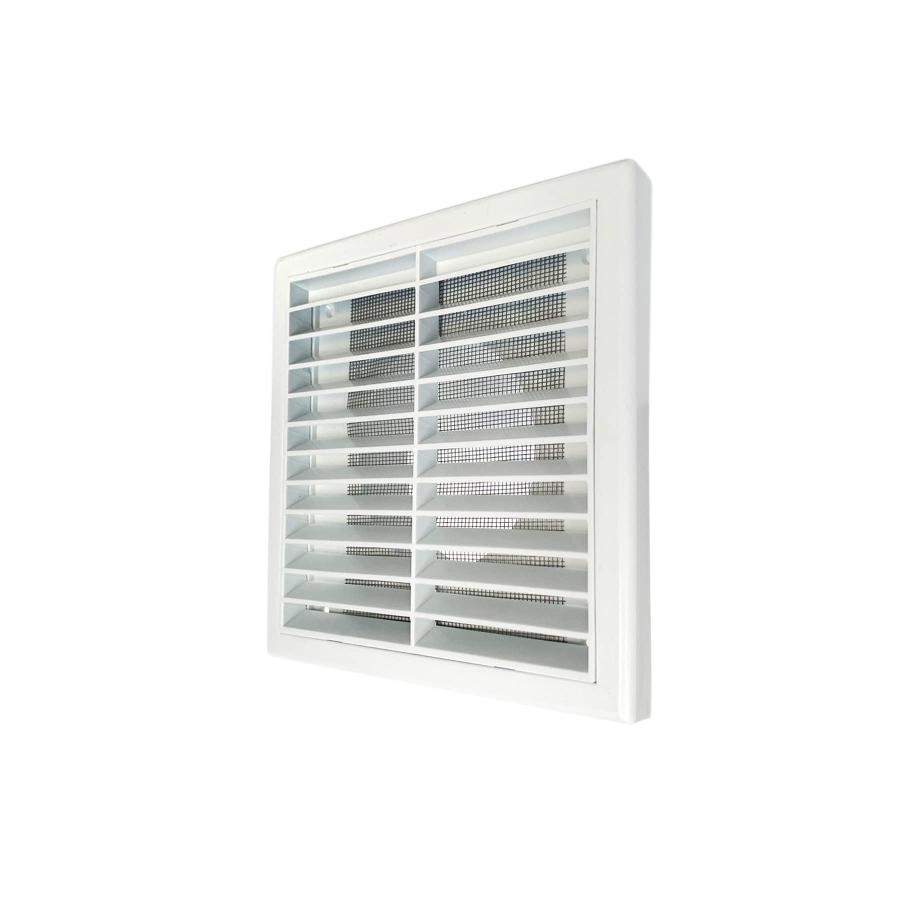 Plastic Louvred Wall Grille 4 inch 100mm with Anti-Insect Mesh for Ceiling Extractor Fan Bathroom Air Vent Cover for Tumble Dryer Ventilation Cooker Hood Ducting White 1 Pcs