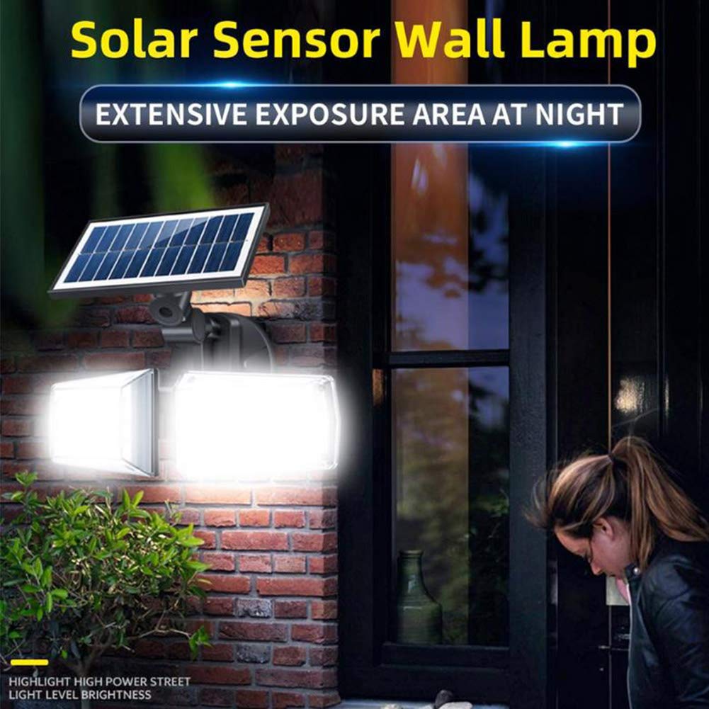 Luci solari da Esterno, Luce di Sicurezza con sensore di Movimento Solare con 3 modalità e grandangolo, IP65 Lampade da Parete solari Impermeabili per Patio, Cortile, Giardino, Garage