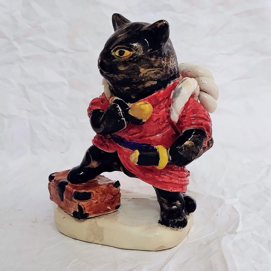 古い猫の置物　着物　カラオケ Amazon.co.jp: 猫の置物 石川五右衛門 サビ猫 陶器 : おもちゃ