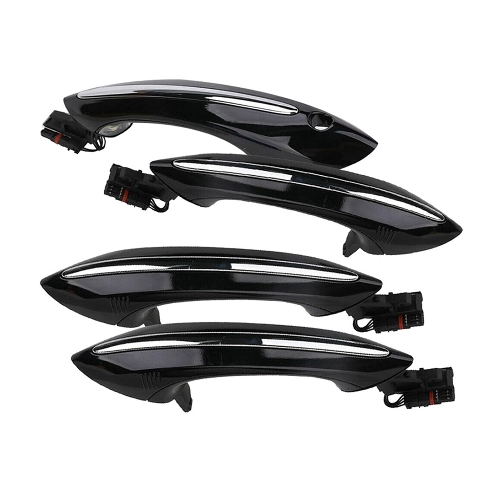 4 PCS Car Outer Exterior Door Handle Set with Light Compatible for BMW 5 6 7 Series 530 640 740 F07 F10 F11 F06 F12 F13 F01 F02