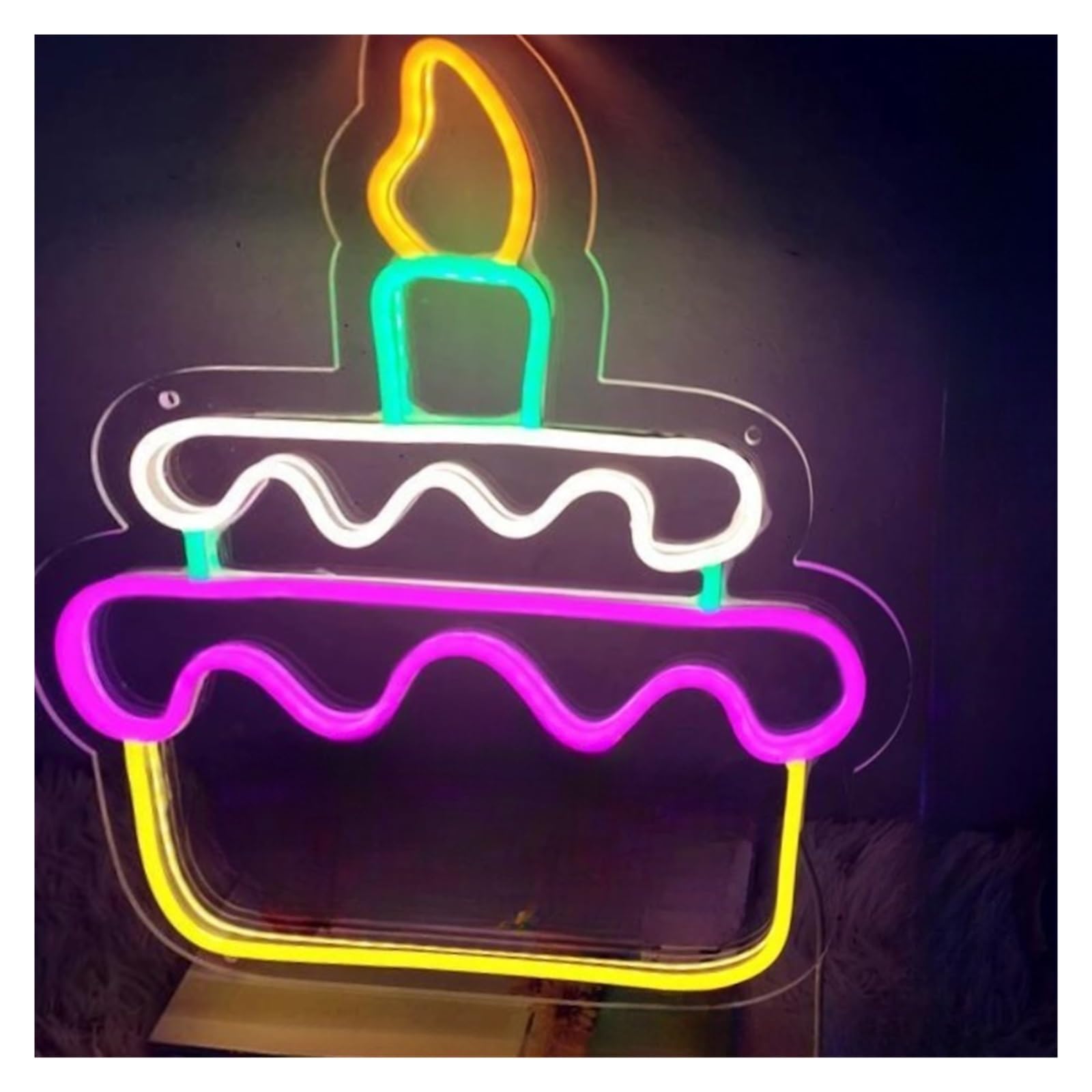 Insegna al Neon Insegne Al Neon Per Torte Alimentate Tramite USB, Luci Al Neon Con Luminosità Regolabile Adatte Per Decorazioni Da Parete, Luci Notturne Dimmerabili 40cmx36cm