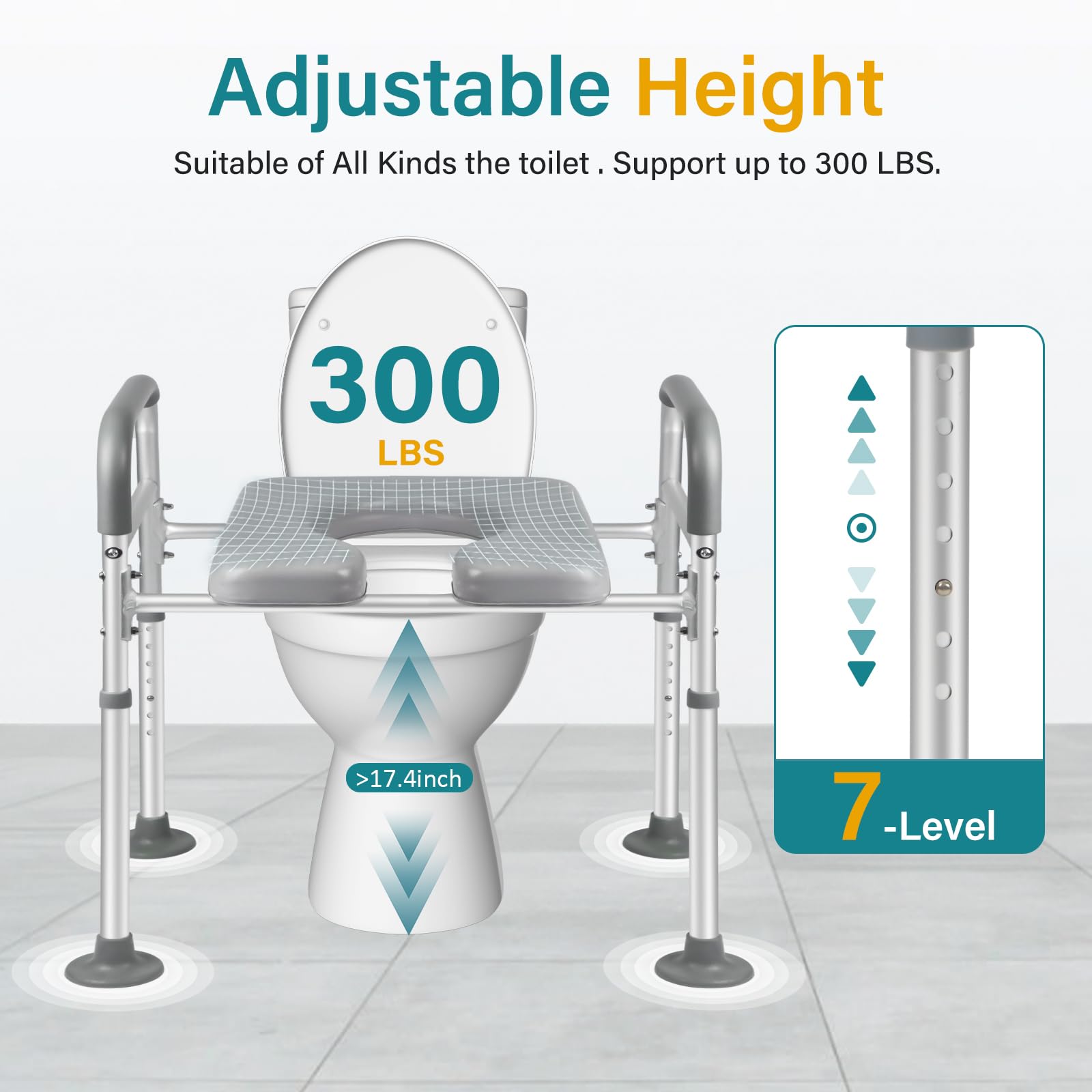 Rialzo wc per anziani, Comoda wc alzawater per anziani, Ausili sedile wc per disabili, Alzawater per water protesi anca, Rialzo bidet per disabili, alza bidet per anziani universale (‎ZK8992)