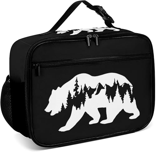 Miniatura 1 de Muishi Lonchera reutilizable con diseño de oso de senderismo, bolsa de almuerzo aislada, lonchera para comida y alimentos, bolsa de mano para niños,