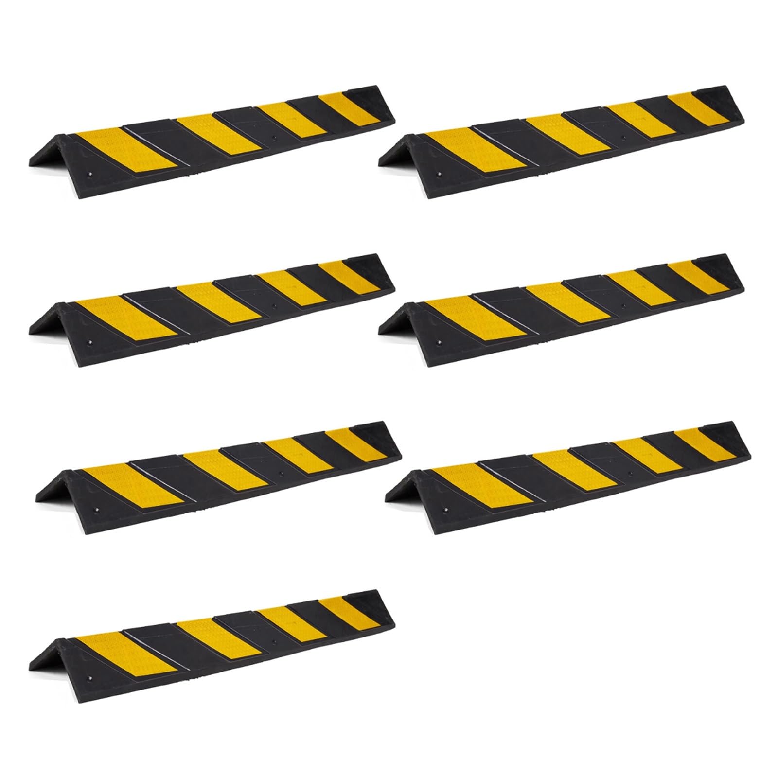 Protection d'angle Murale, Protection d'angle en Caoutchouc pour Garage Commercial - Lot de 8, Protection de Pare-Chocs et de Bords avec Bande réfléchissante pour la sécurité des parkings et