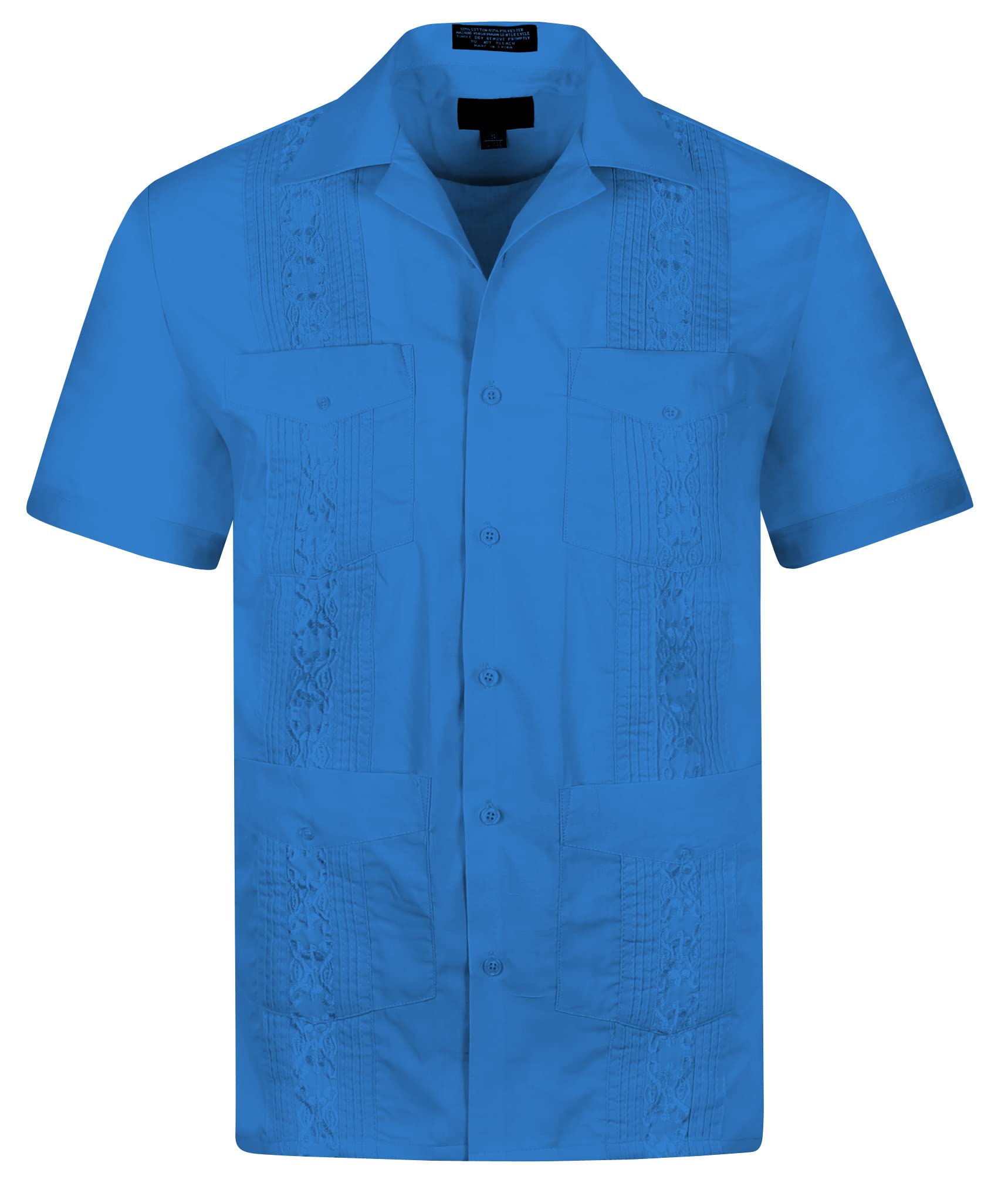 OmegaTux Cuban Guayabera Short Sleeve Shirt, Wedding Cigar Beach Bartender Casual