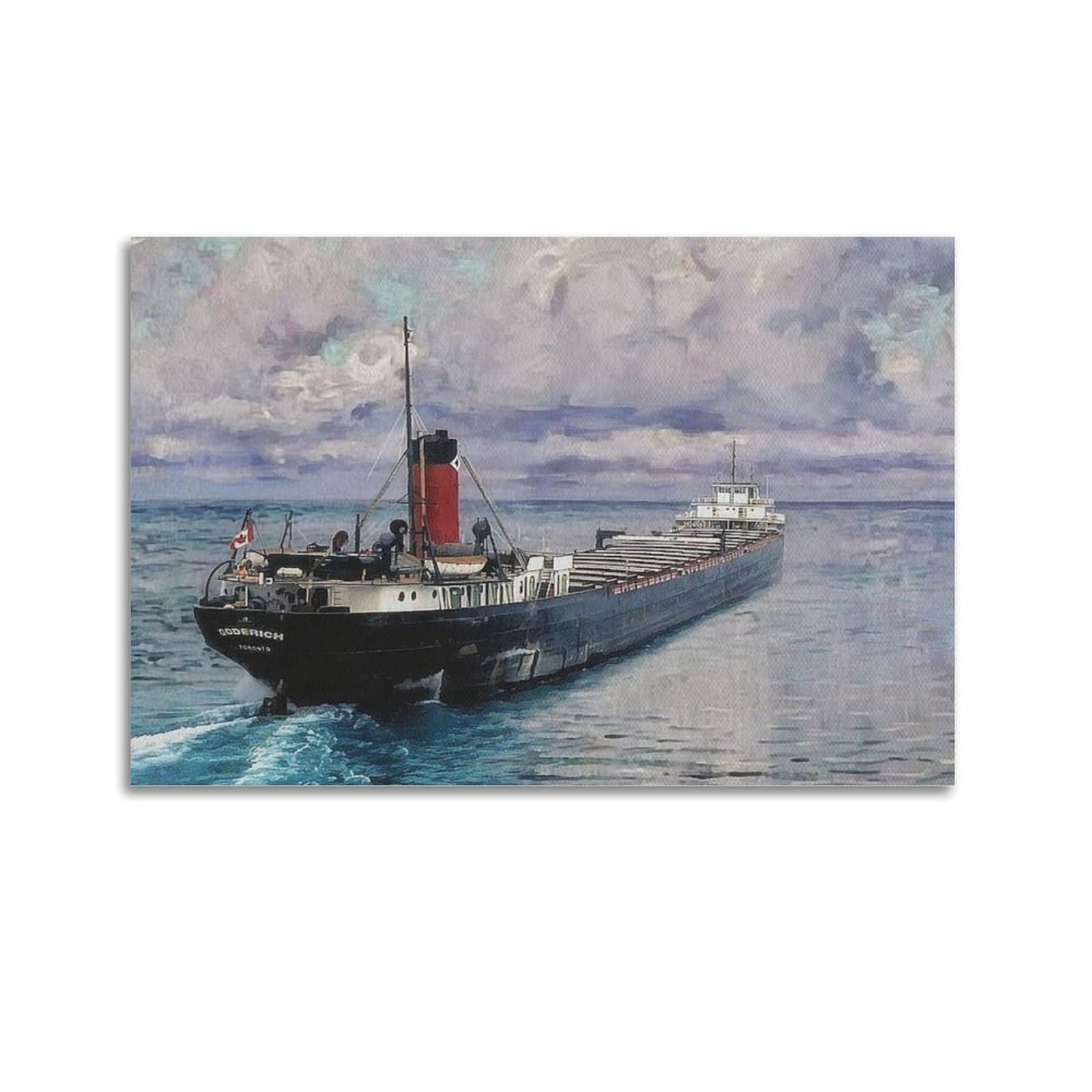 xiaoxiaoshen Goderich Watercolour Art Ship Canvas Poster Wall Art Prints Room Aesthetic Murals Bedroom And Living Decorations 24x36inch(60x90cm)