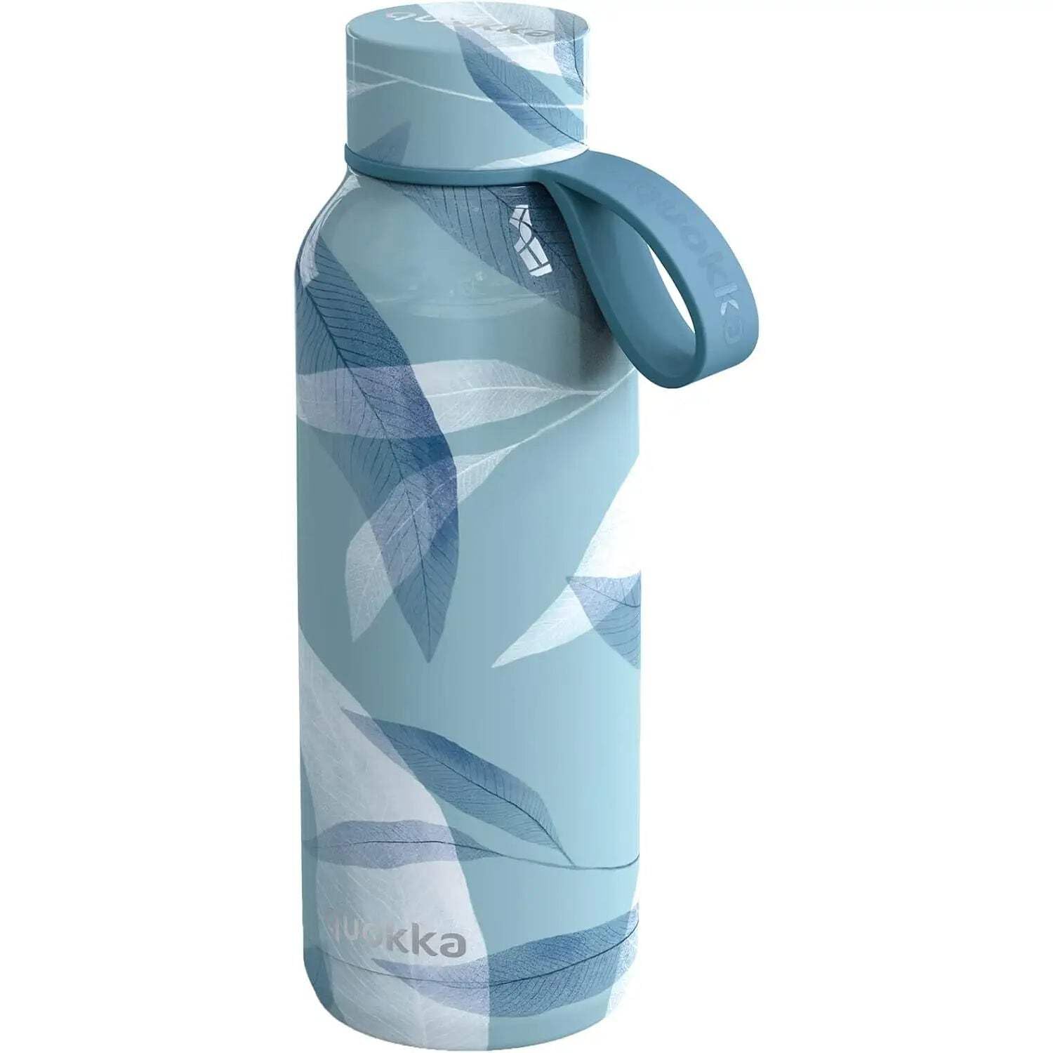 Quokka QUO40182 Solid Z silikonowym wieszakiem -Blue Wind 510 ML | Butelki Wody Ze Stali Nierdzewnej Bez BPA |Podwójna Ściana Termiczna Butelka - Utrzymuje zimno i ciepło dla dzieci i dorosłych