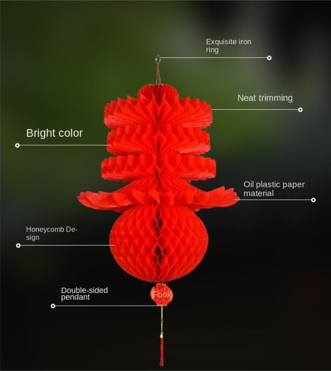 Papierowe Lampiony 2 Sztuki Chińskich Lampionów Dekoracyjnych Na Nowy Rok, Wiszących Święto Wiosny Dekoracje Imprezę(60x78cm)