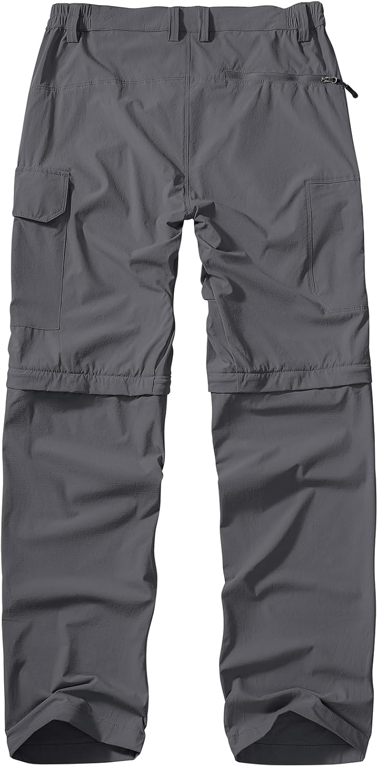 Men's Hiking Pants Convertible Cargo Pants Zip Off Waterproof Lightweight Quick Dry Safari Fishing Camping Scout Pants