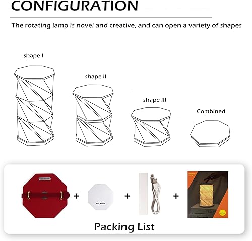 Miniatura 2 de Luz nocturna, lámpara táctil de mesita de noche, luz nocturna portátil magnética, luz decorativa plegable regulable con USB recargable, regalos