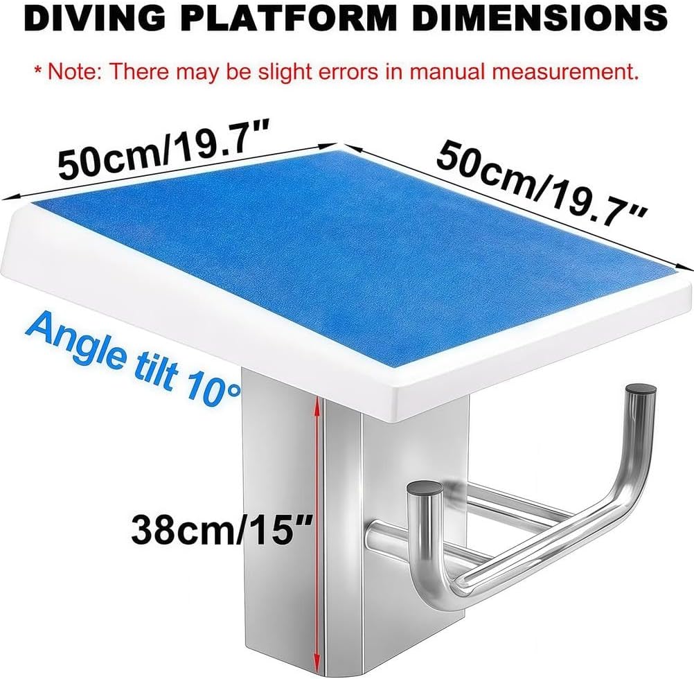 Heavy Duty Non-Slip Pool Diving Board - Stainless Steel Base Diving Platform for ive Swimming & Home Pools, & Safe Pool Accessory
