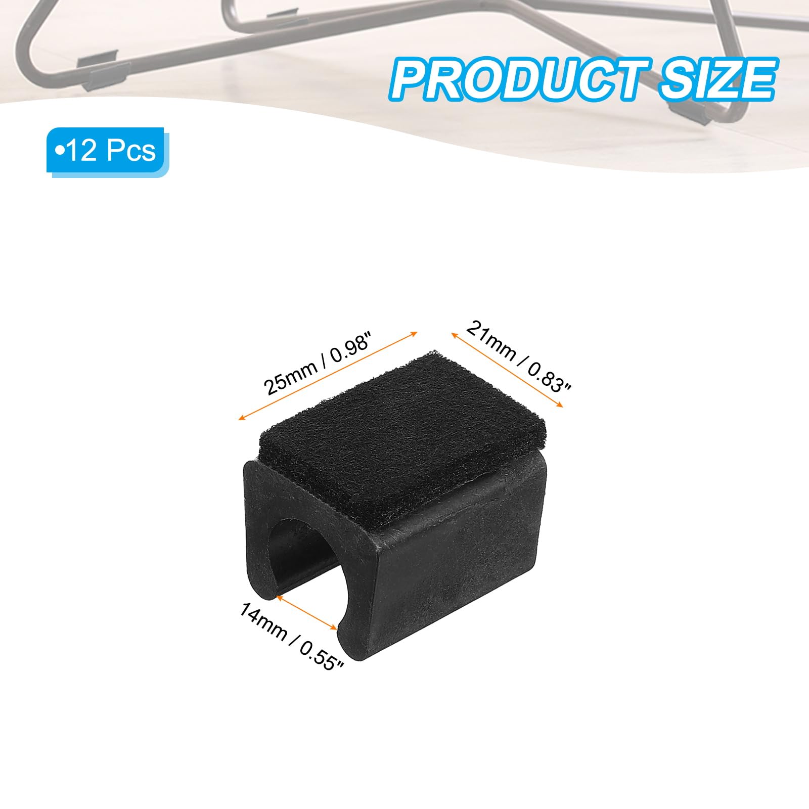 PATIKIL Rectangle U Shaped Chair Leg Tips Caps with Felt Pads - Image 2