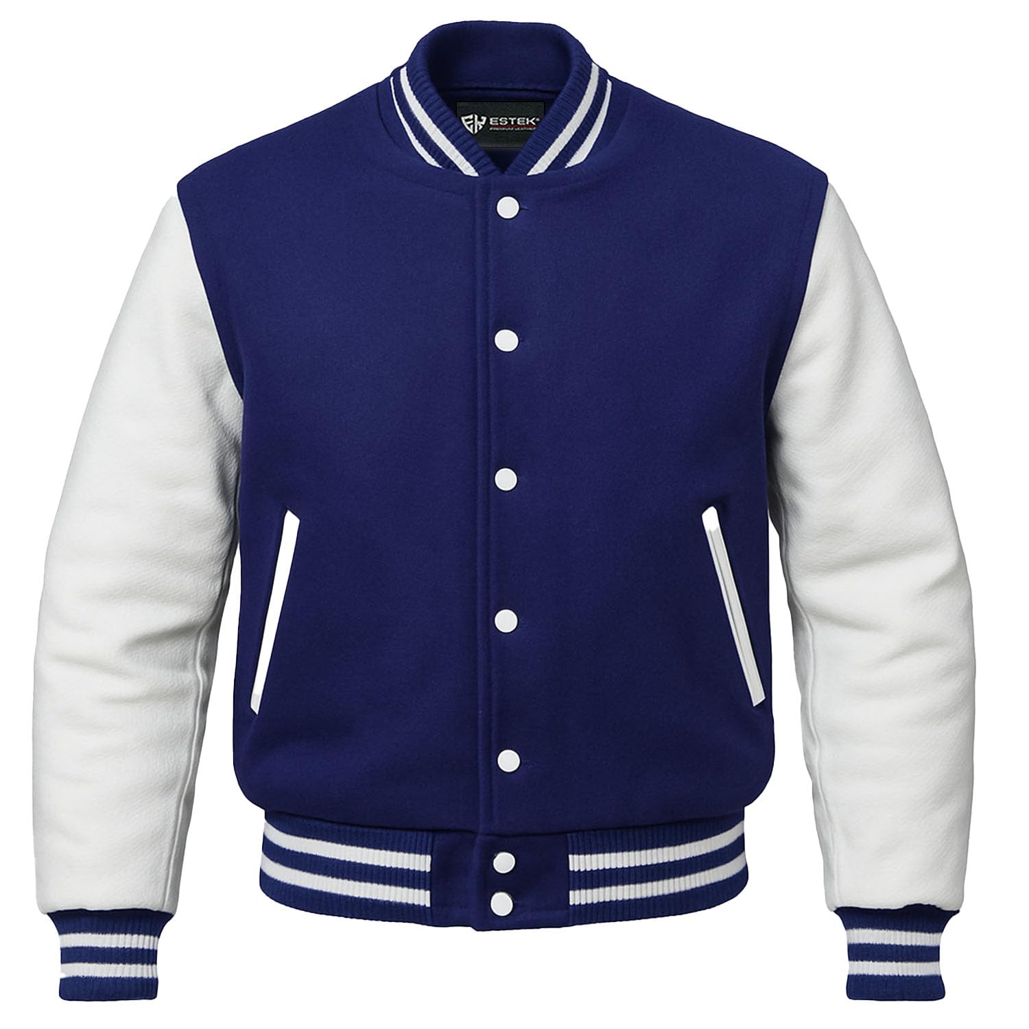 Original Varsity Letterman Bomber Jacket – Wool Blend & Genuine Cowhide Leather Sleeves
