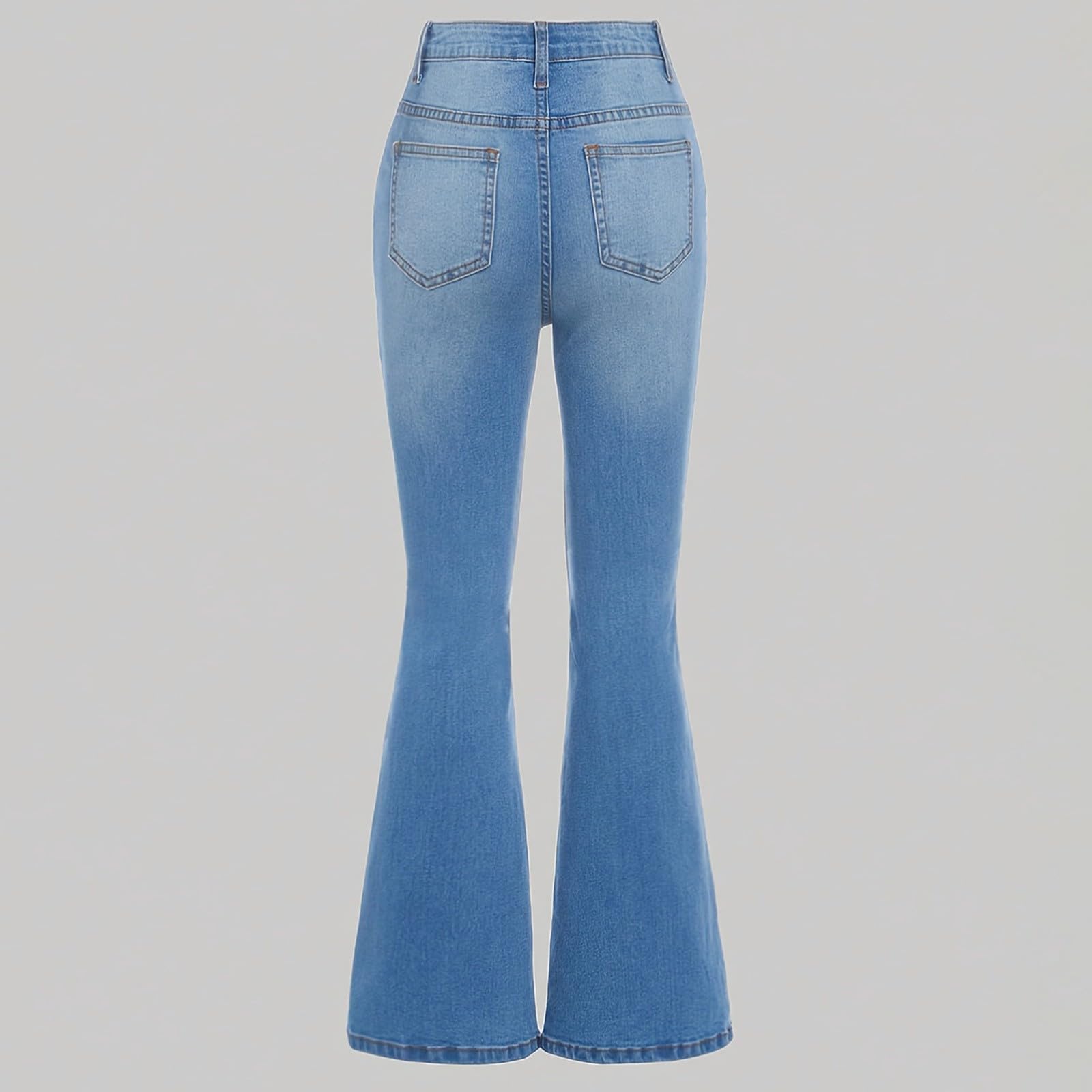 Generisch Teenager Hohe Taille Bootcut Hosen Kinder Elastischer Bund Low Rise Schlagjeans Jeanshosen Mit Ausgestelltem Bein Jugendliche Y2K 2000Er Denim Hosen Jogging Hose