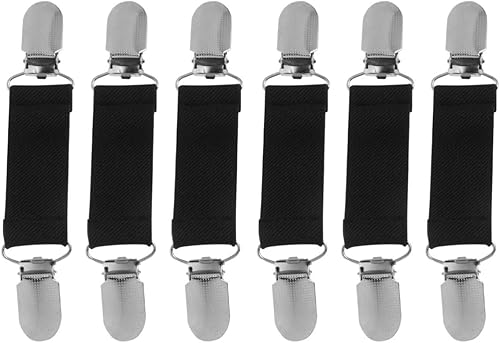 Juego de 3 pares de correas ajustables para sábanas, sujetadores de sábanas, sujetadores de sábanas, sujetadores de correas elásticas, clips