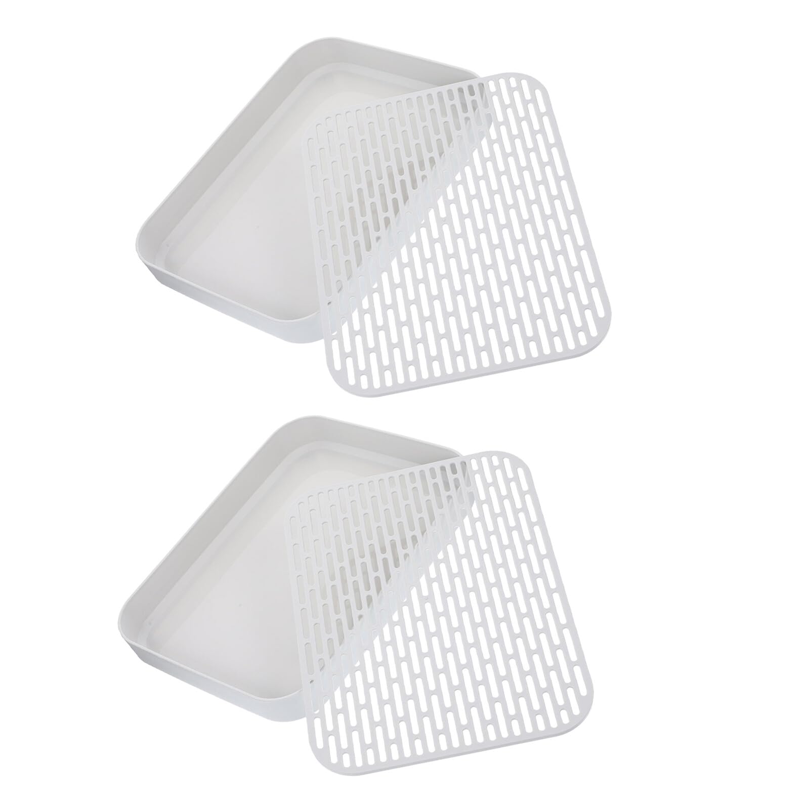 GALPADA Set 2 Vaschette Lettiera Angolare Profonda in Plastica per Conigli e Piccoli Animali Vasino Igienico Antiversamento per Porcellini D’India Criceti e Furetti Accessorio Toilette