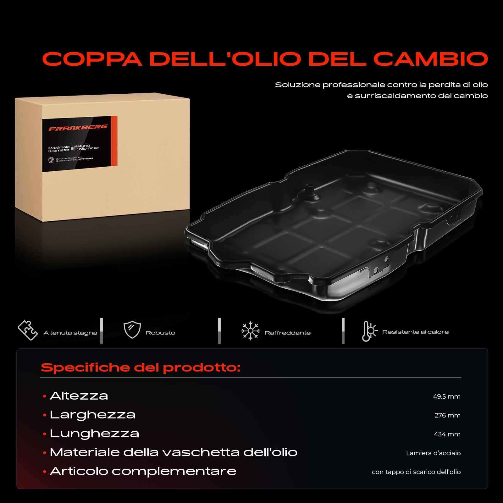 Frankberg Coppa dell'olio A2222700512 | Compatibile con: Classe C W204, Classe C T-Model S203, Classe S Coupé C215, Classe E Coupé C207, GLE Coupé C292