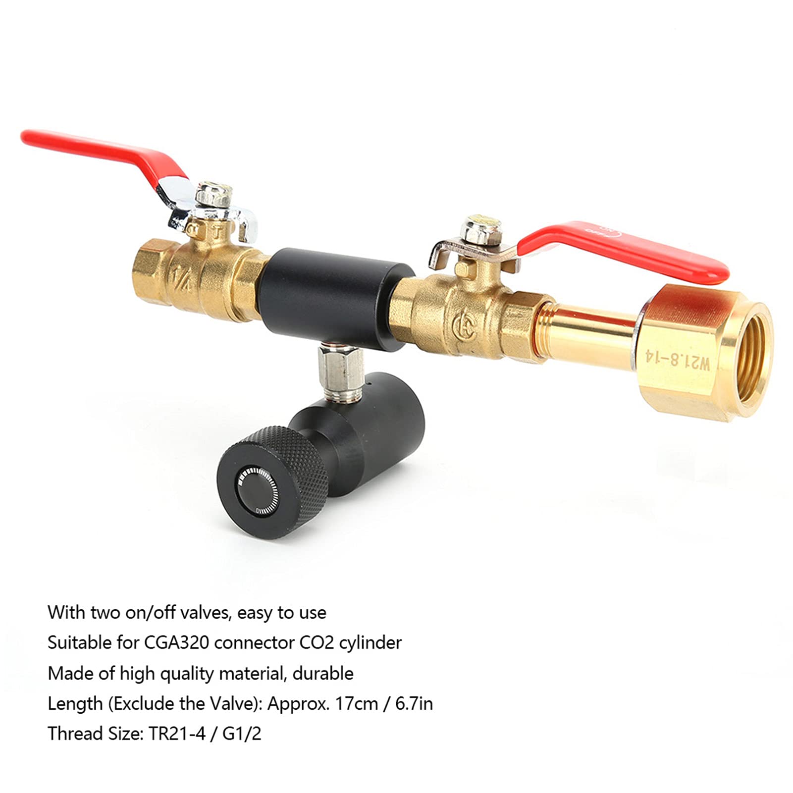 【𝐖𝐢𝐞𝐥𝐤𝐚𝐧𝐨𝐜】 Zawór sodowy, adapter do napełniania cylindra CO2 podwójny zawór CGA320 z sodą czarny zawór ASA instrukcja obsługi do strumienia gazowanego