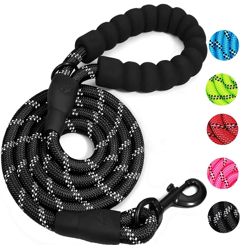 Training Lead for Dogs 1.5M/5FT Long Rope Dog Leash with Carabiner Clip and Soft Padded Handle