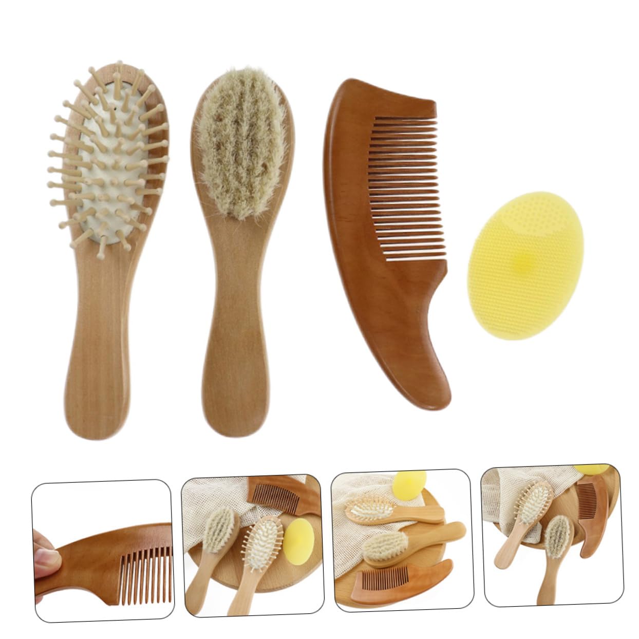 Toyvian Baby Bathing Kit Boys and Girls Bath Set Bubble Bath Detangler Brush Cradle Cap Brush Boys and Girls Bath Tender Brush