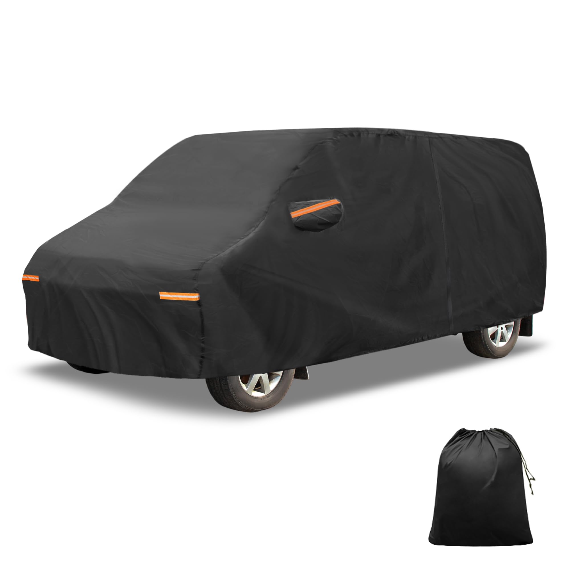 X AUTOHAUX Heavy-Duty Car Cover for Ford Transit - Waterproof, UV-Resistant, and All-Weather Protection with Left Side Zipper, 210D-PU Material