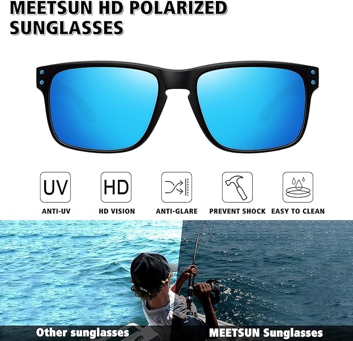 4 Pack Polarized Sunglasses for Men Women Sports Driving Fishing Glasses UV400 Protection - Image 3