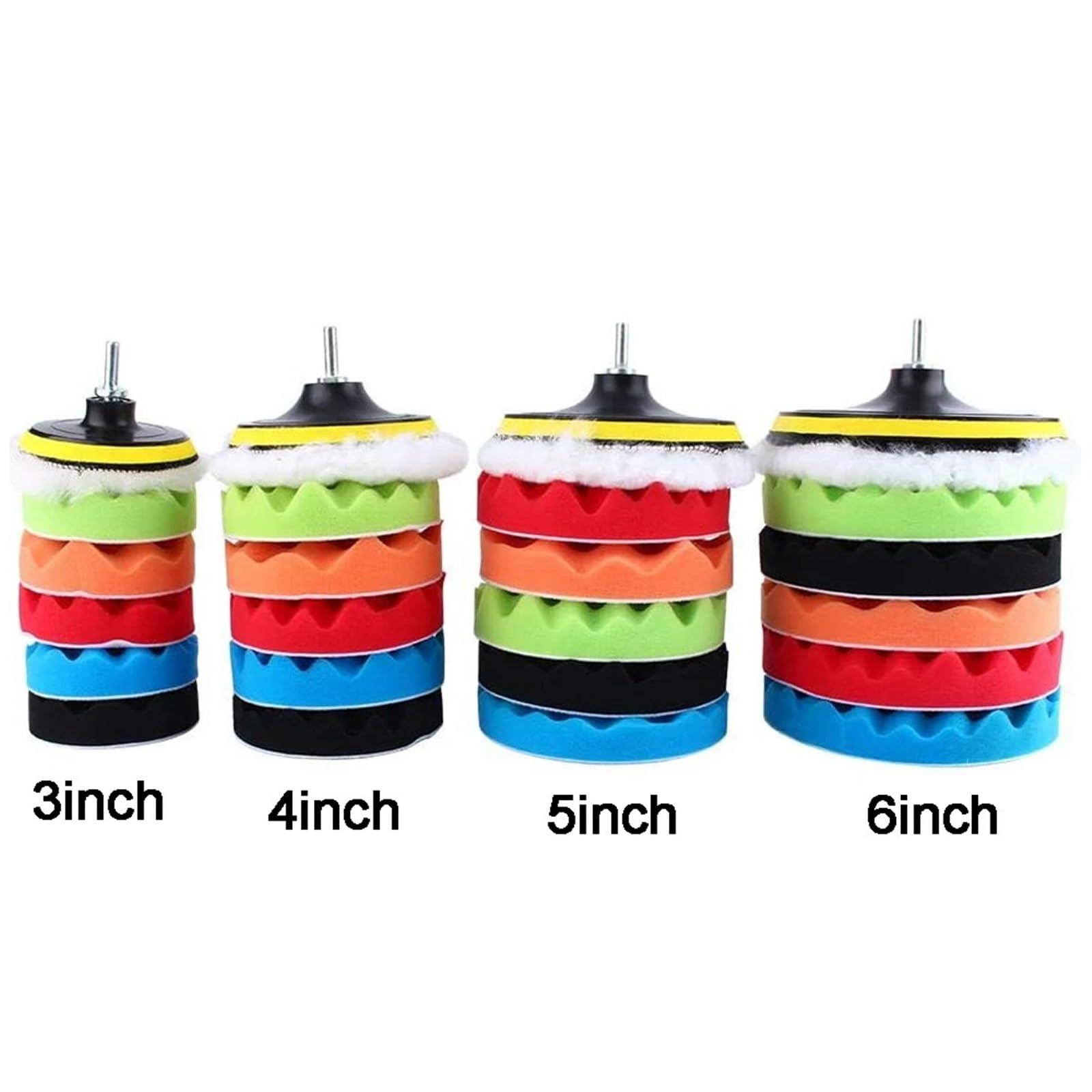 Disco de pulido for coche de 3/7/5 pulgadas, 8 piezas/juego, esponja de cera for pulir autoadhesiva, almohadilla de lana for pulir ruedas, 1 juego(7inch)