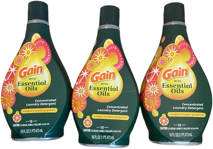 Gain with Essential Oils Orange and Energetic Grapefruit Liquid Laundry Detergent 16