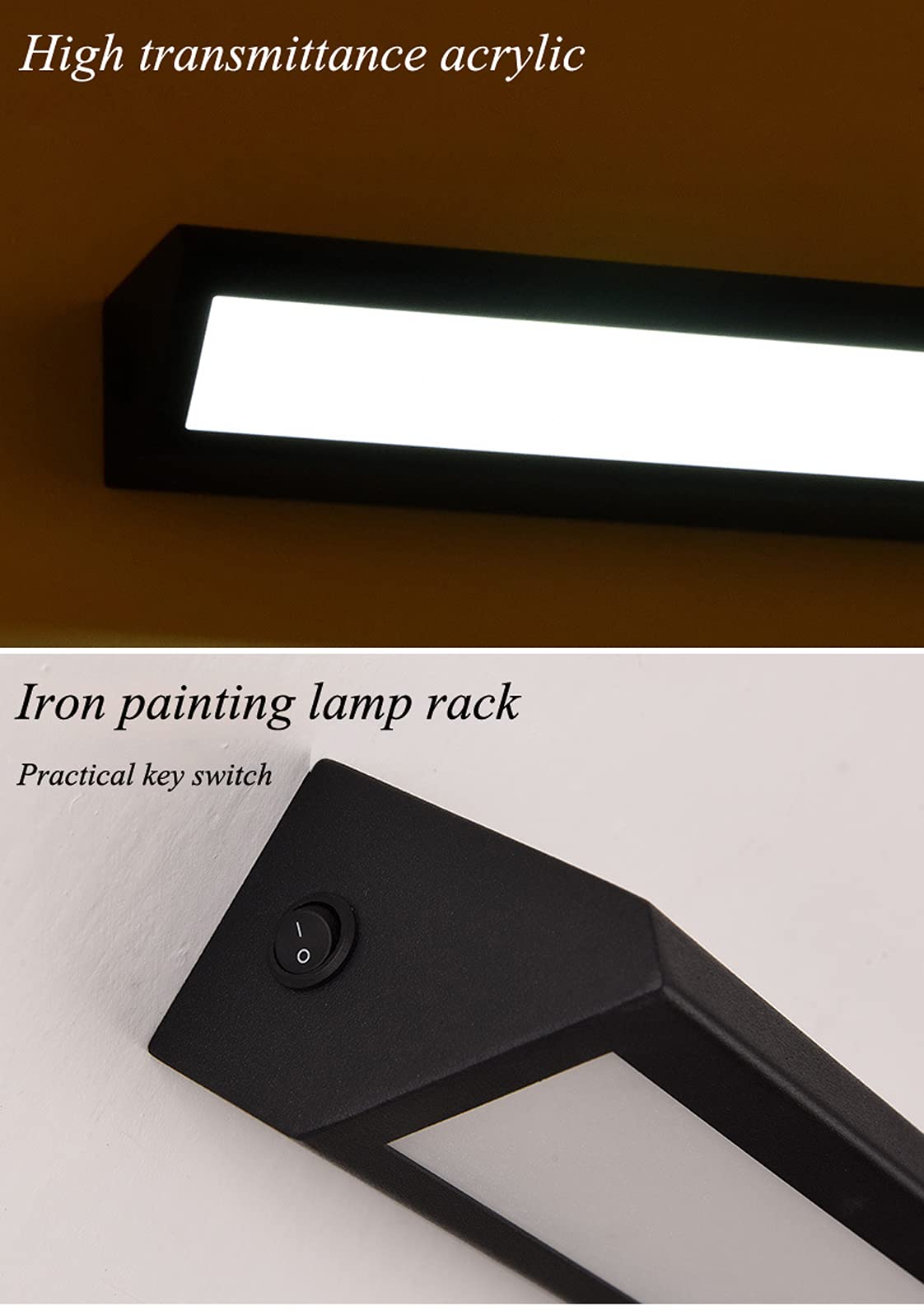 Luz espejo baño, luces espejo LED para cuarto ducha IP44, luz espejo pared tocador impermeable para dormitorio, sala estar, maquillaje