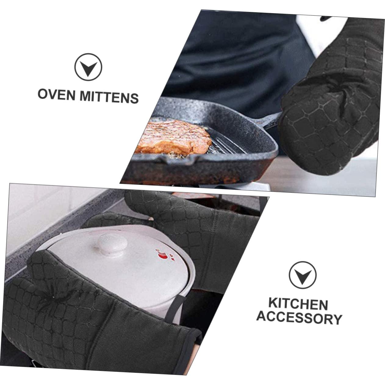 Alipis Ofenhandschuhe Hitzebeständige Küchenhandschuhe für Ofen Mikrowelle mit Aufhängeöse Küchenbedarf und Accessoire