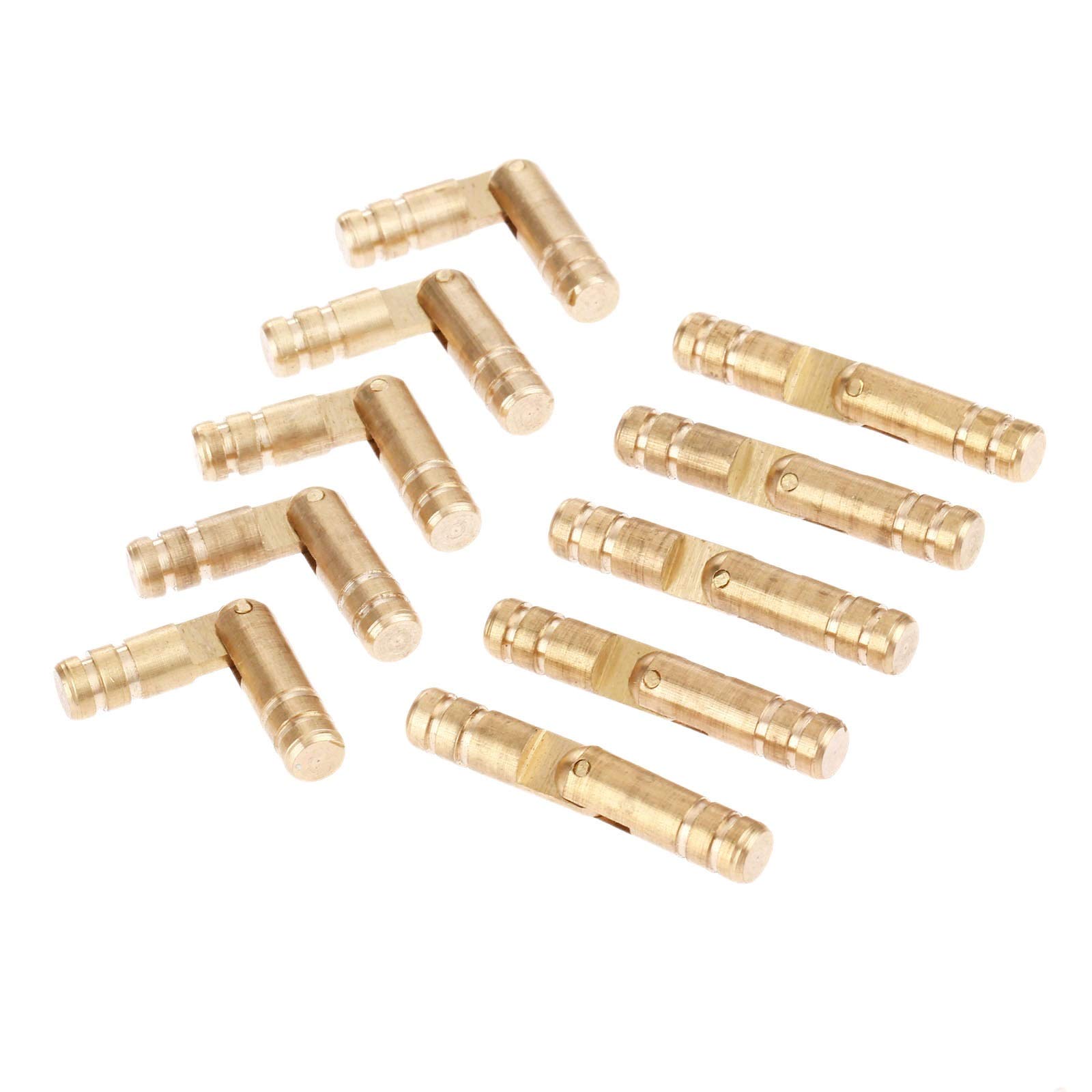 LEVINE Barrel Hinges, Cabinet Butt Hinge,Folding Door Hinges,10Pcs Pure Copper Brass Wine Jewelry Box Hidden Invisible Concealed Barrel Hinge for Furniture Finely Machined Mechanisms