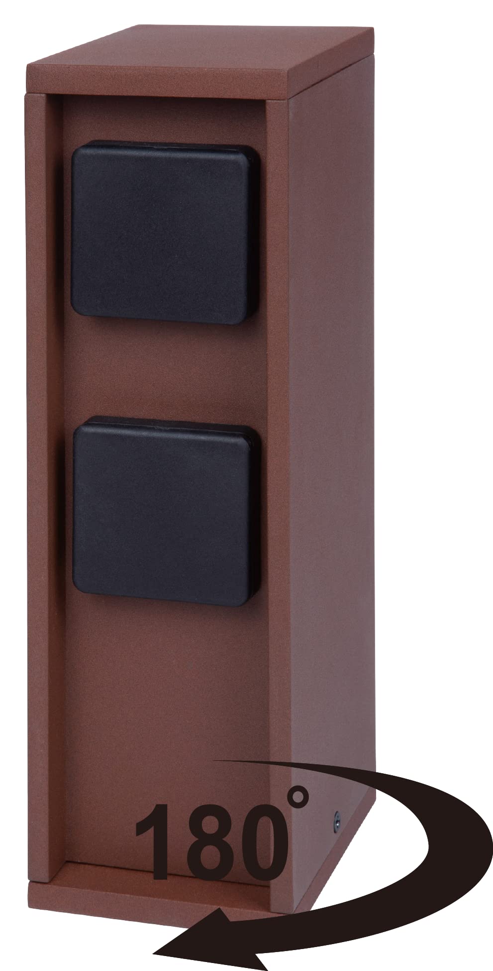 BOLD 19370 Pado buitenstopcontact tuin (stopcontactzuil) met 2 stopcontacten in roestkleur (IP44 buitenstopcontactzuil | 3680 Watt | hoekig | 30 x 9 x 9 cm | Plasticvrije verpakking