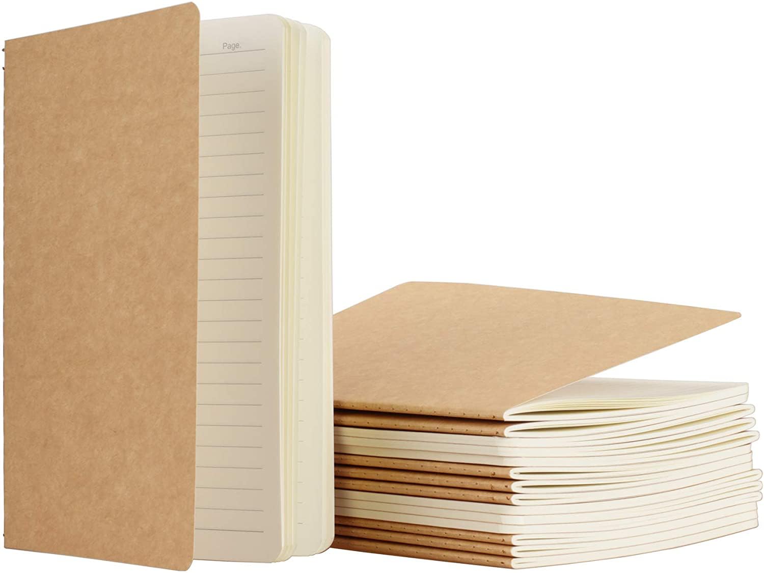 Kreative Korner Kraft Notebook Ruled Pages A5 Kraft Brown Cover Pocket Journal Notebooks for Traveler Diary Note-Taking Ruled 64 Pages/32 Sheets (5.5" x 8.25") (Pack of 6 Pcs)-image-24