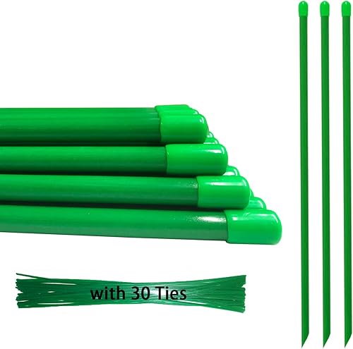 Miniatura 5 de Estacas de jardín de fibra de vidrio de 5 pies, estacas de tomate, estacas para plantas (paquete de 30), satisface las necesidades de crecimiento de