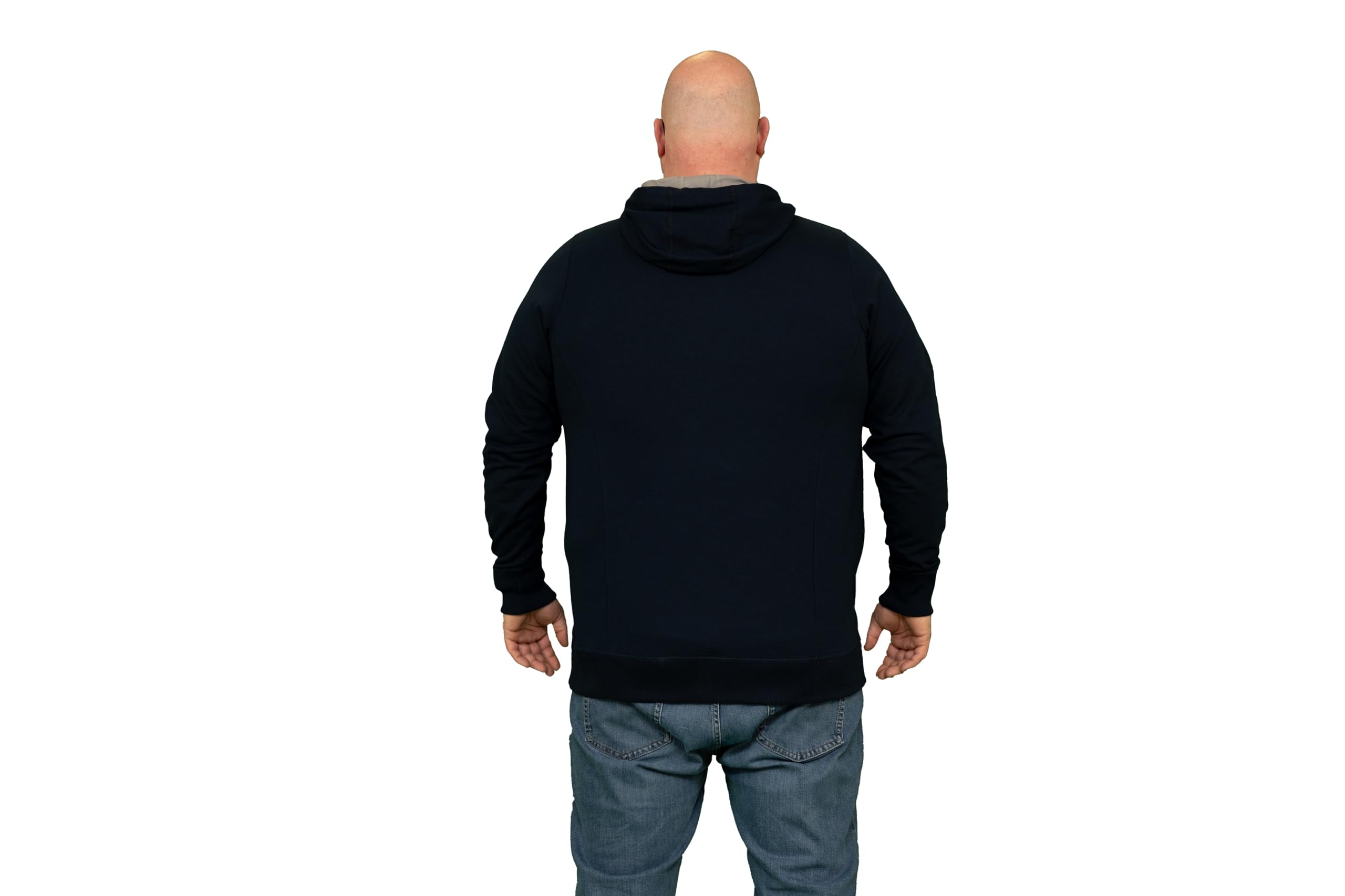 Alca Sudadera con capucha para hombres con talla grande, contorno abdominal, talla XXL-8XL, sudadera con capucha y cuello redondo, color azul