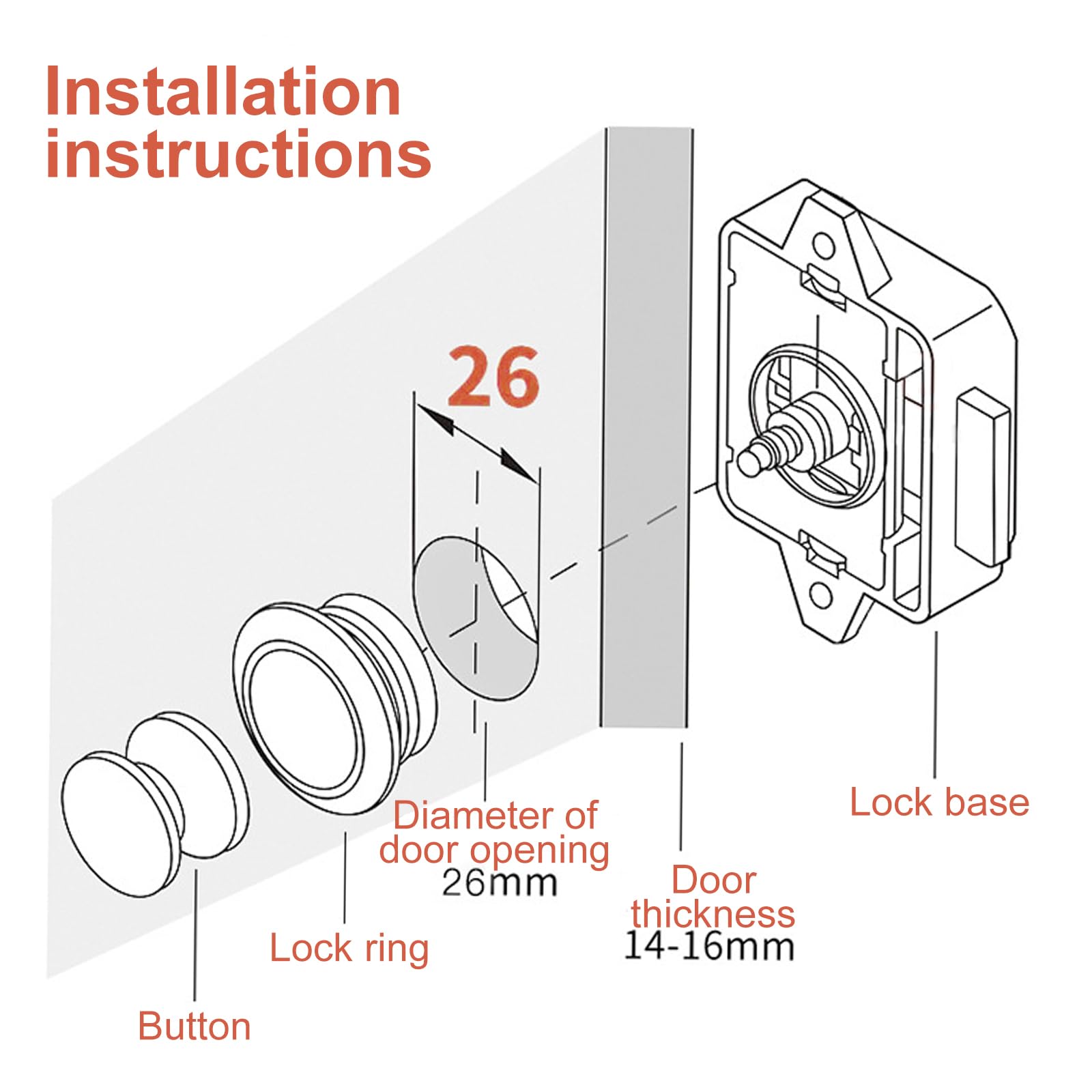 Jinlaili 5 sztuk zatrzaskowy przycisk do łapania drzwi, zamek do szafy, zamek meblowy z przyciskiem blokującym, na Cupboard Door Catch Lock, do kamperów, jachtów, szuflad