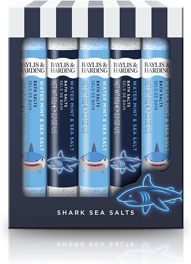 Baylis & Harding Shark Water Mint & Sea Salt Bath Sea Salts Gift Set - Vegan Friendly