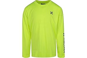 Boys' Long Sleeve UPF 50+ Rash Guard Swim Shirt Sun Protection for Kids