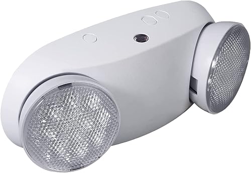 Luz de emergencia LED con batería de respaldo, dos cabezales ajustables, luz de emergencia comercial estándar de EE. UU. 120-277V (UL 94V-0), luz de