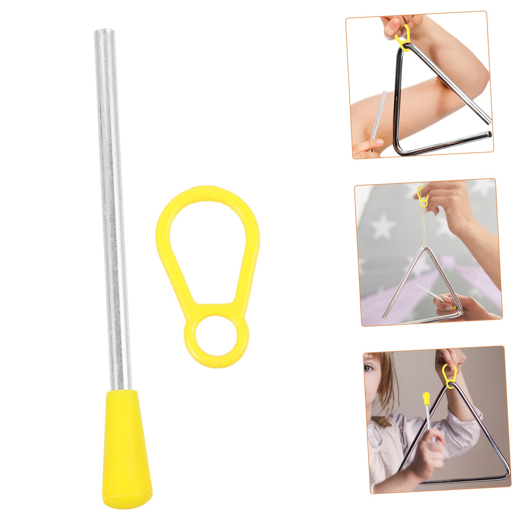 ibasenice 5sets Bacchette e Martelli Per Triangolo Plastica e Ferro Strumenti Musicali Per Percussioni Accessori Per Insegnanti Di Musica