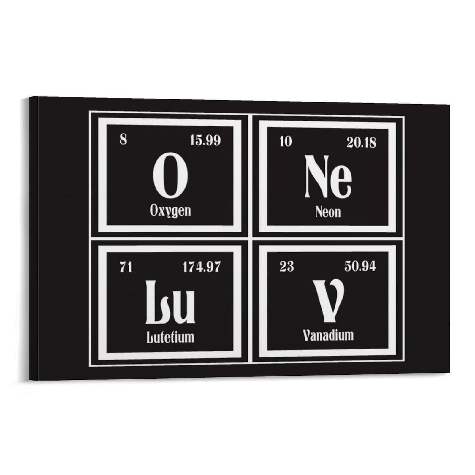 Poster mit Periodensystem, Motiv: One Love, Raumdekoration, kosmischer Sternenhimmel, Wandkunst, Poster für Wanddekoration, 40 x 60 cm